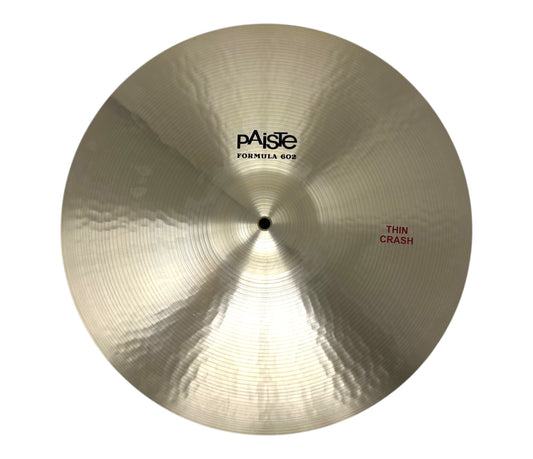 Ex-hire Paiste Formula 602 19-inch Thin Crash cymbal – full front view