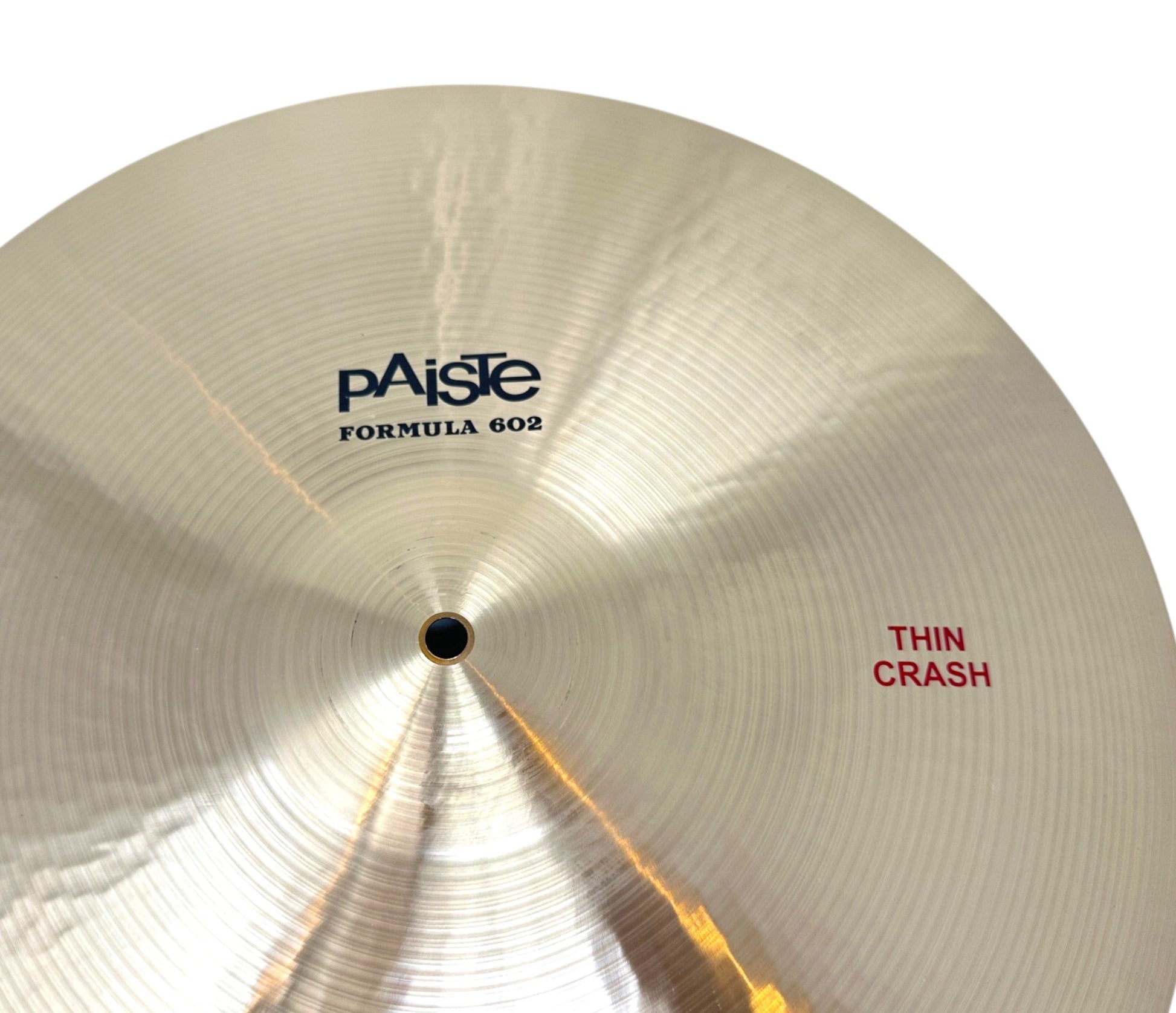 Edge and overall condition of the ex-hire Paiste Formula 602 19-inch Thin Crash