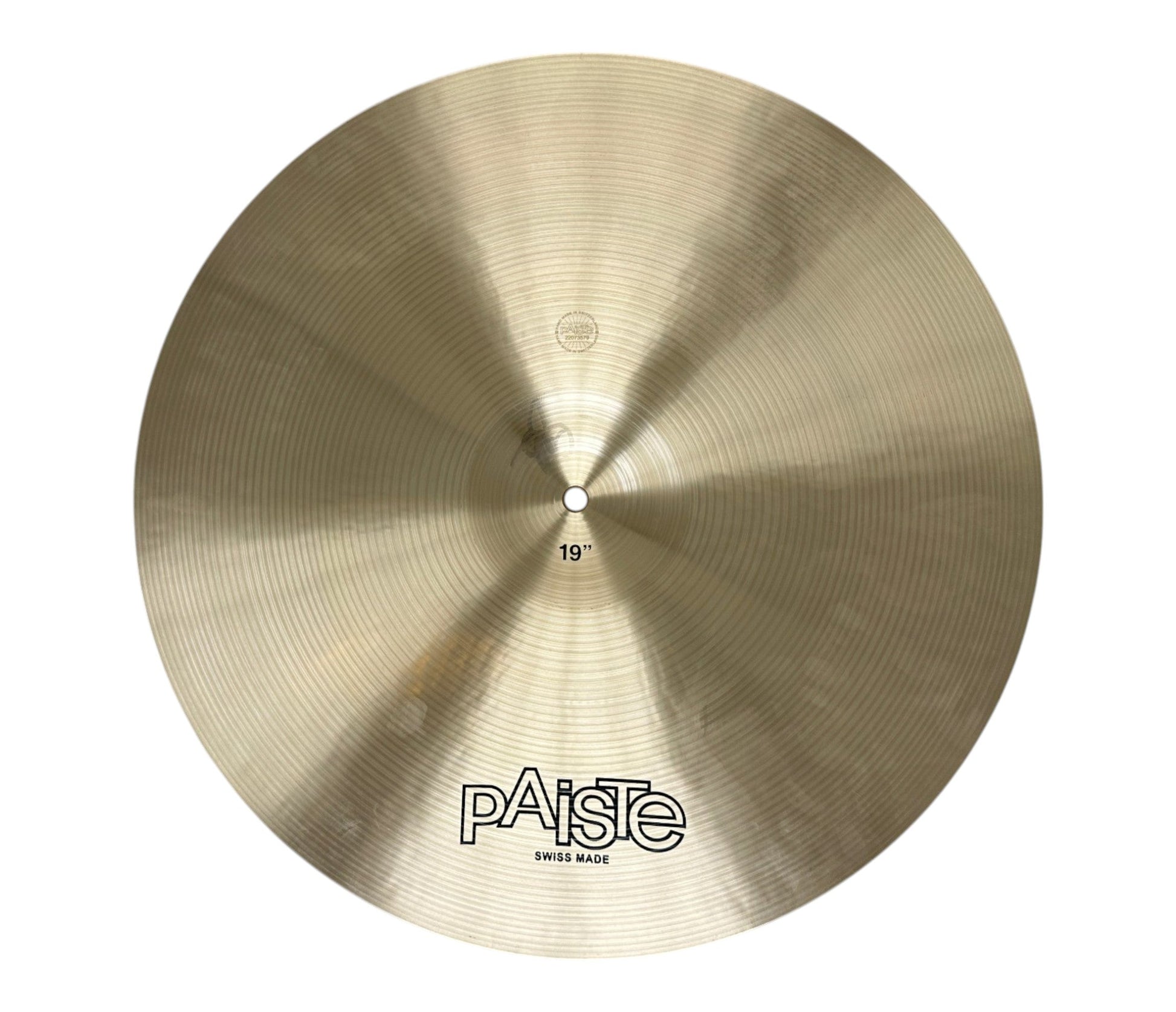 Paiste Formula 602 19-inch Thin Crash cymbal shown from an alternative angle