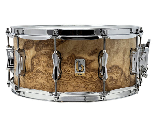 British Drum Co. PURE ULTRA 14" x 6.5" Olive Ash Burl Snare Drum