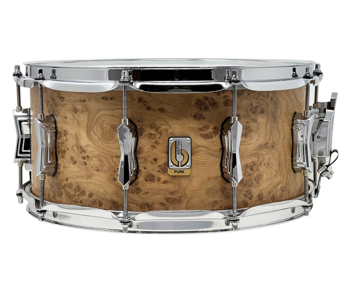 British Drum Co. PURE ULTRA 14" x 6.5" Pippy Oak Snare Drum