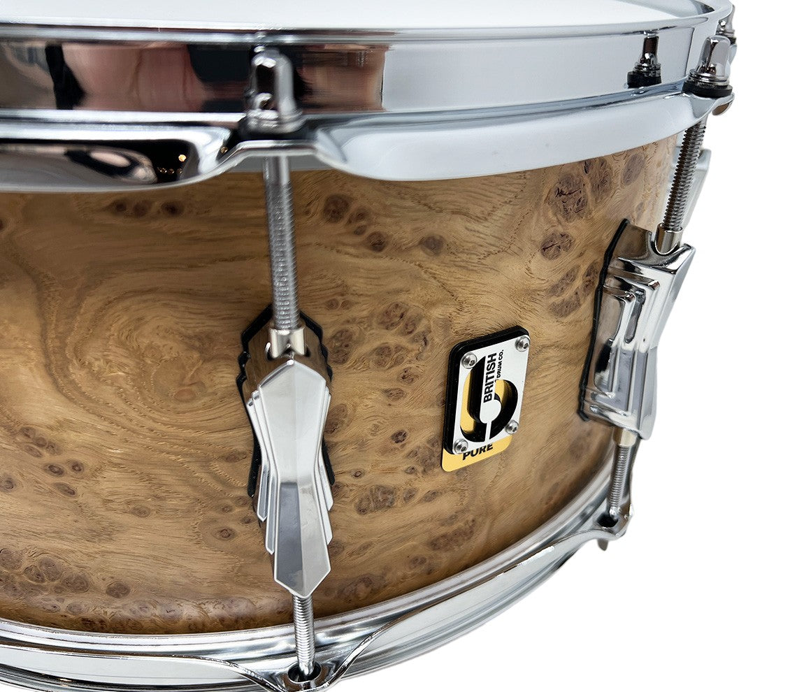 British Drum Co. PURE ULTRA 14" x 6.5" Pippy Oak Snare Drum