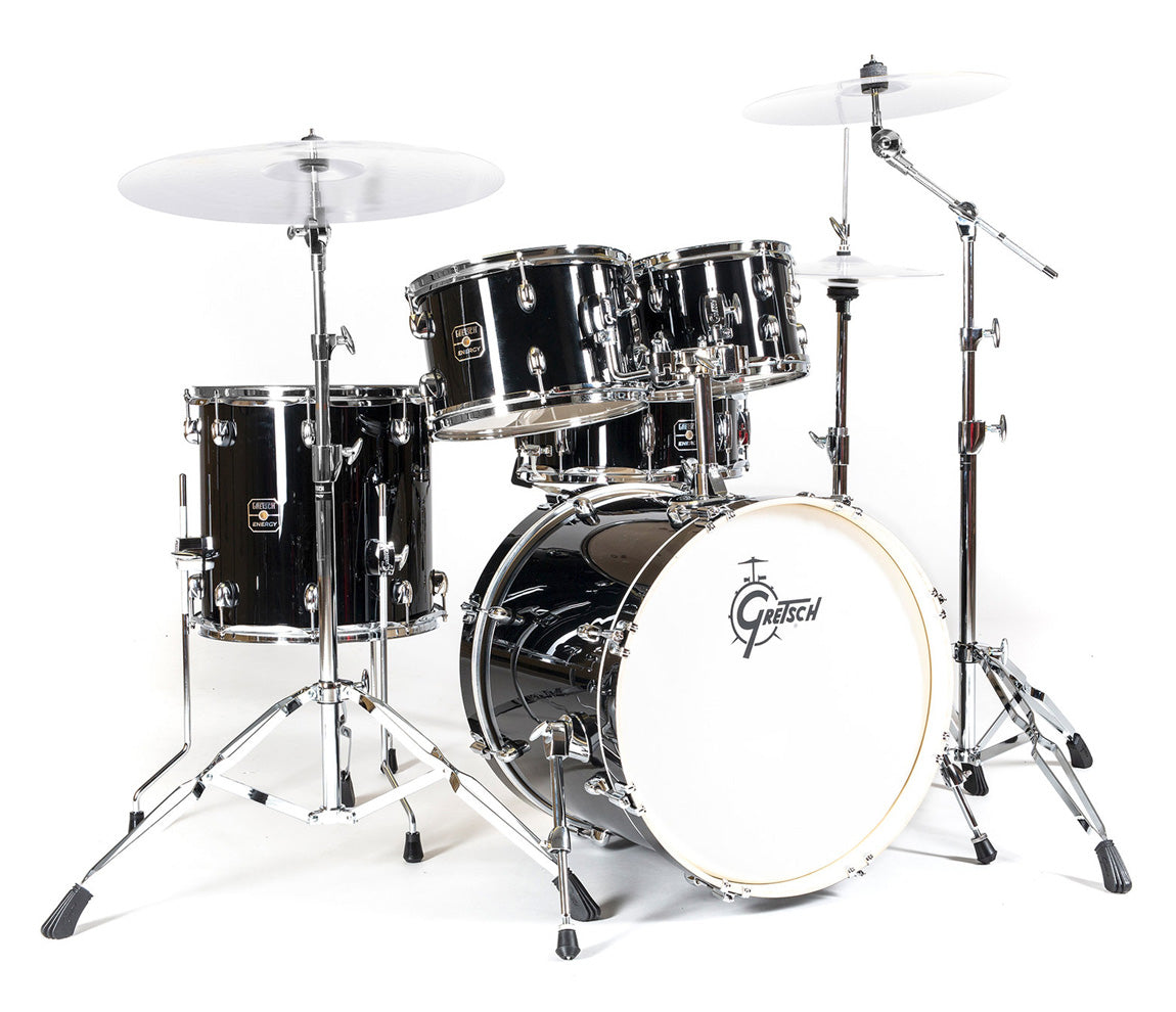 Gretsch Energy 2 20" 5-piece Shell Pack with 5-piece Hardware Pack in Black