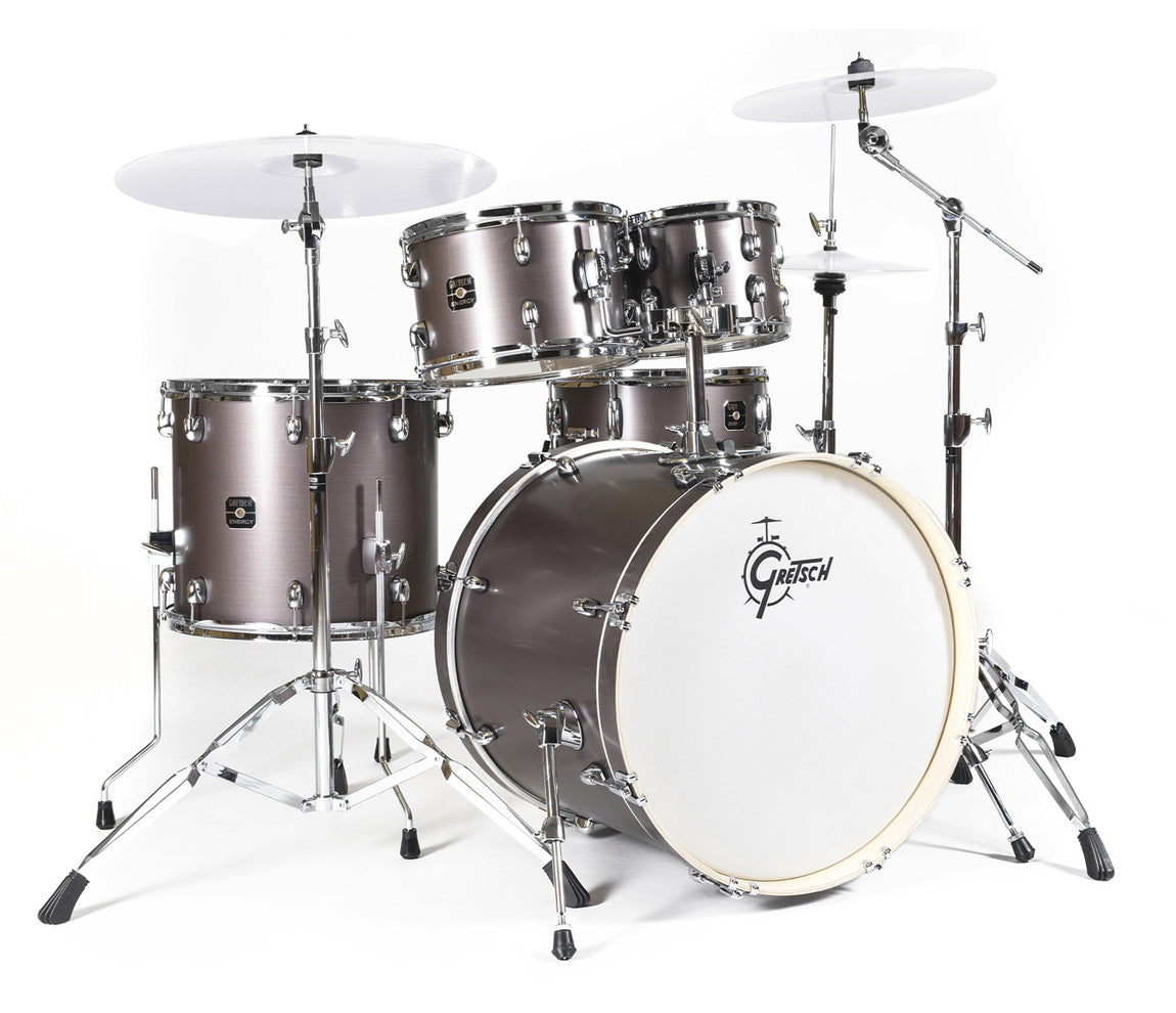 Gretsch Energy 2 20" 5-piece Shell Pack with 5-piece Hardware Pack in Grey Steel
