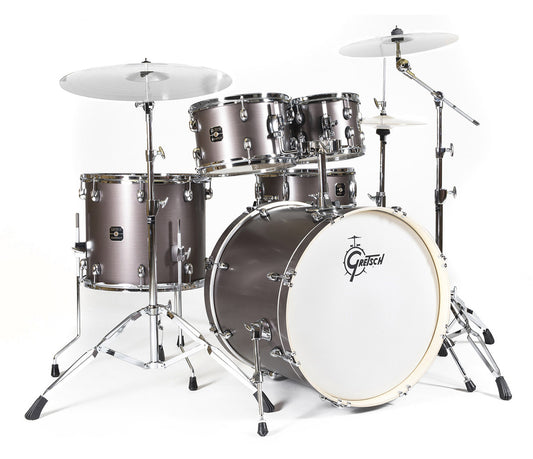 Gretsch Energy 2 22" 5-piece Shell Pack with 5-piece Hardware Pack in Grey Steel