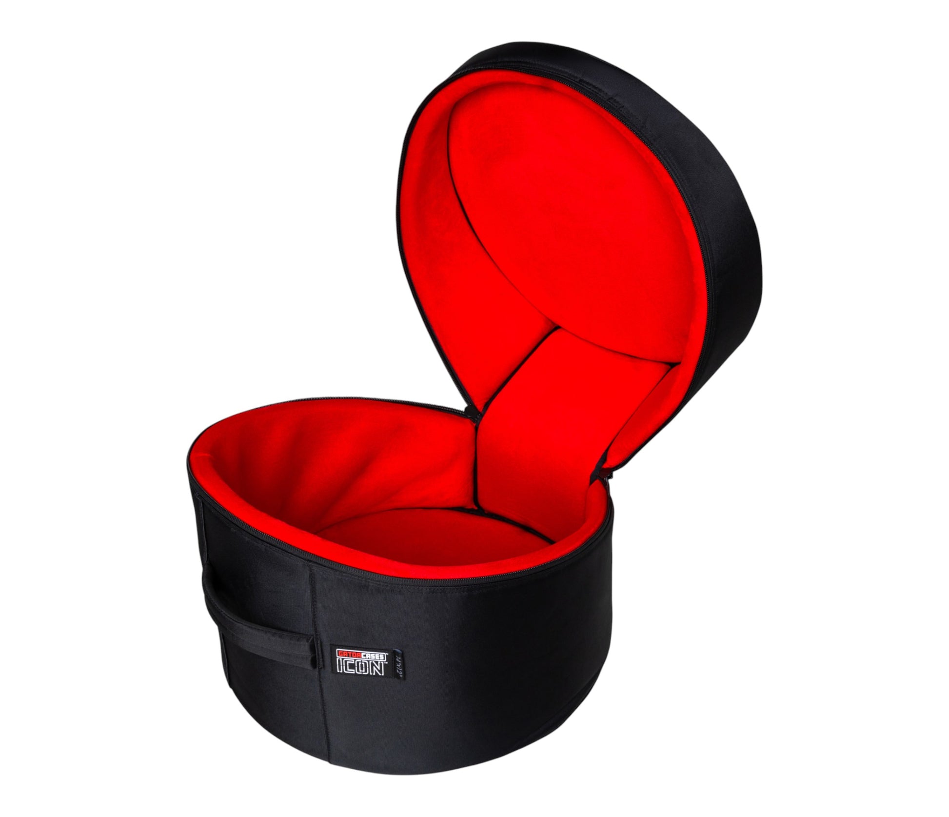 Gator Icon Floor Tom Bag 14" x 12" open case red lining side on view