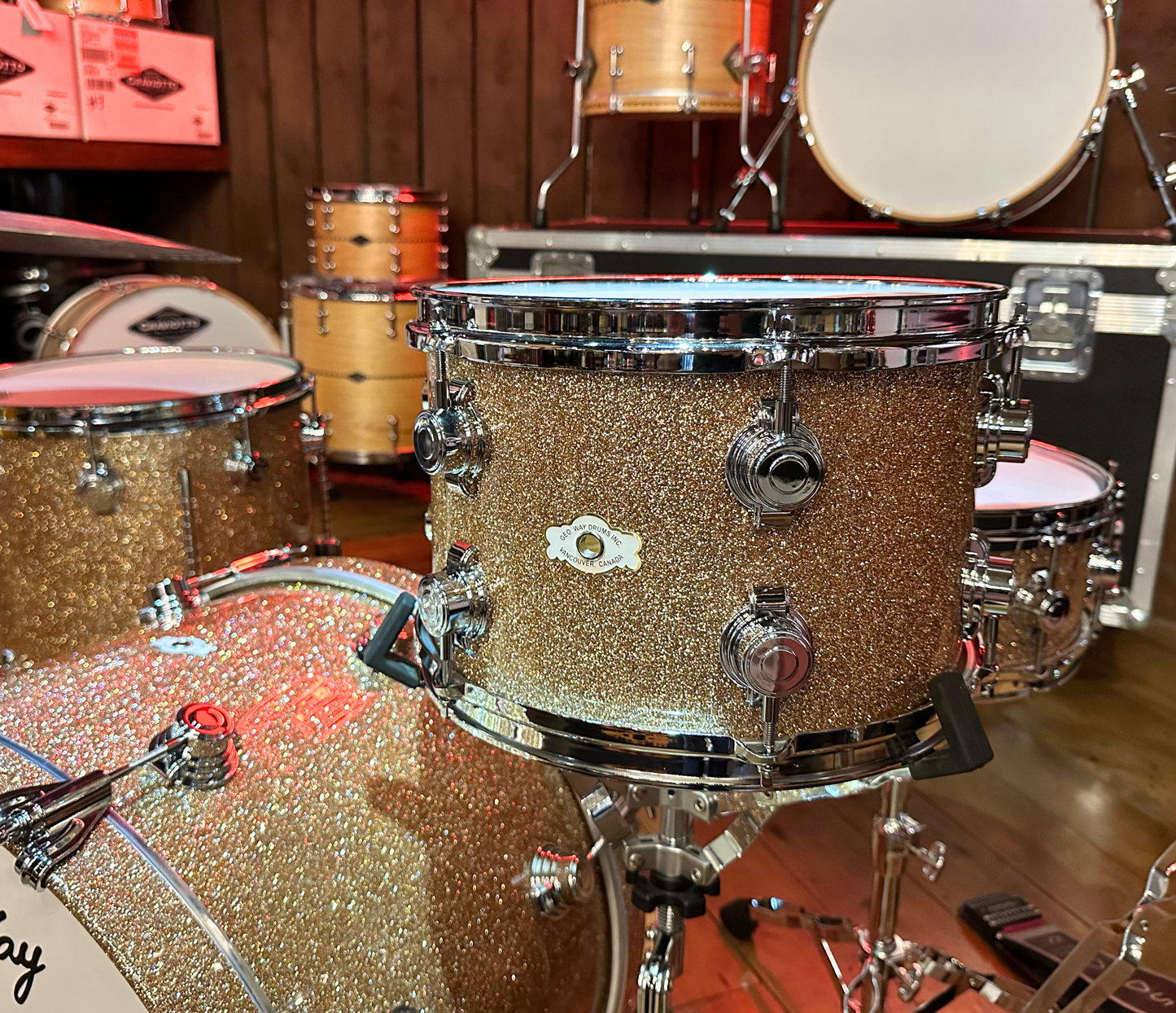 George Way Aristocrat Model Drum Kit - 18" 3 Piece Shell Pack in Champagne Sparkle