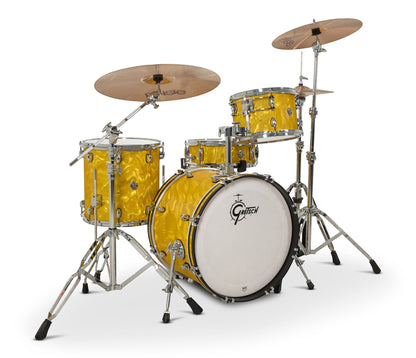 Gretsch Catalina Club 18" 4-Piece Shell Pack in Yellow Satin Flame + Snare Drum