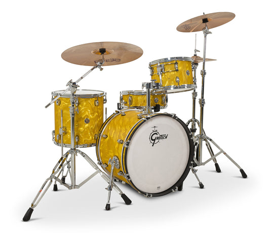 Gretsch Catalina Club 18" 4-Piece Shell Pack in Yellow Satin Flame + Snare Drum