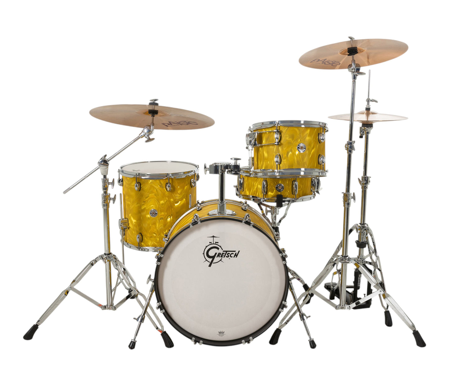 Gretsch Catalina Club 18" 4-Piece Shell Pack in Yellow Satin Flame + Snare Drum