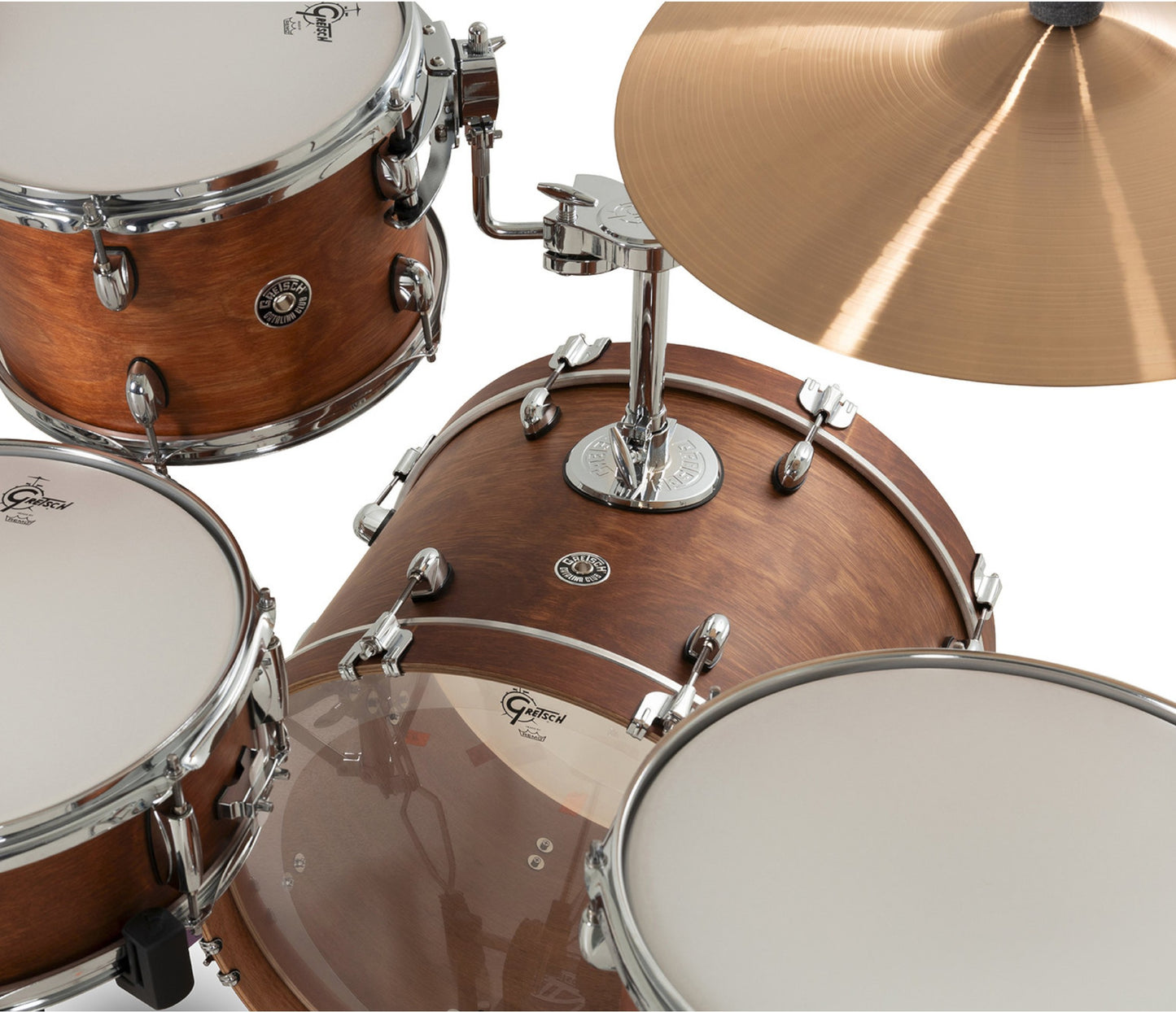 Gretsch Catalina Club 20" 4-Piece Shell Pack in Satin Walnut Glaze + Snare Drum