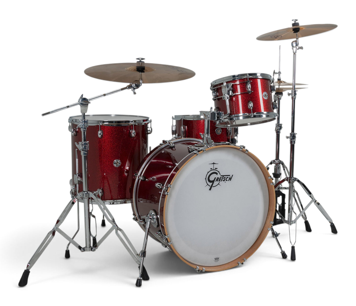 Gretsch Catalina Club 22" 4-Piece Shell Pack in Dark Cherry Sparkle + Snare Drum