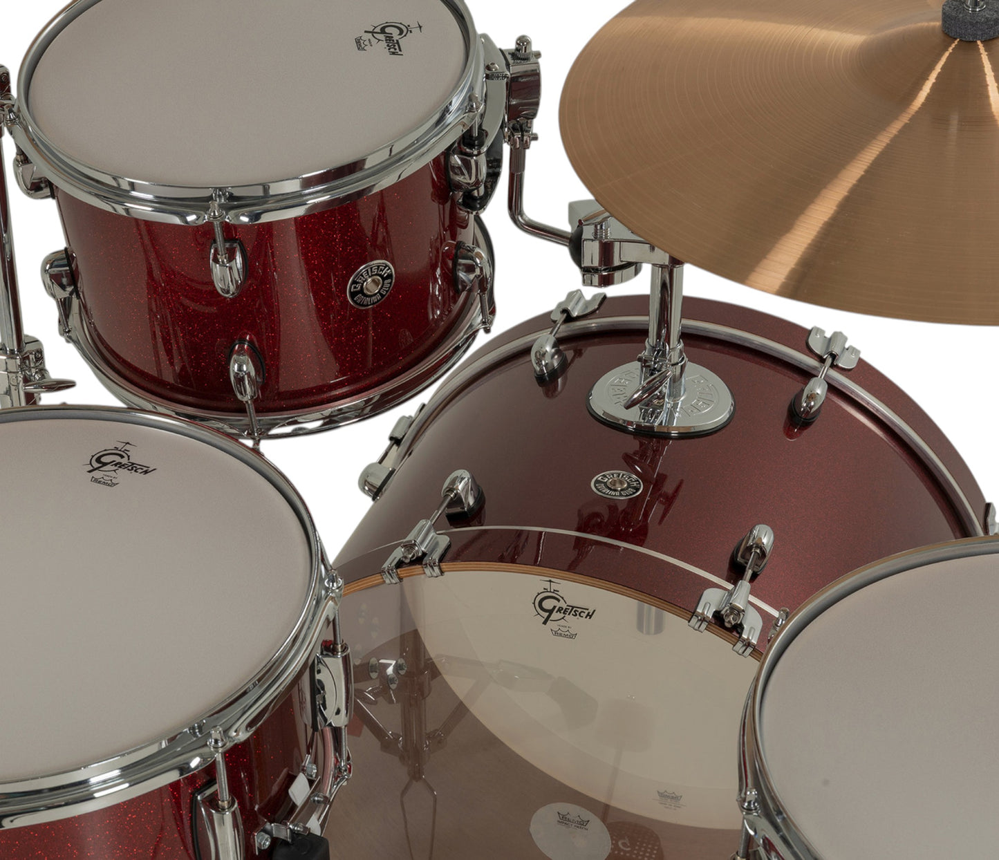 Gretsch Catalina Club 22" 4-Piece Shell Pack in Dark Cherry Sparkle + Snare Drum