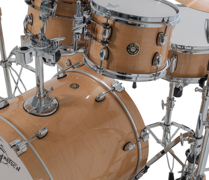 Gretsch Catalina Maple 20" 5-piece drum kit in Antique Maple – GTS tom mounting system close-up
