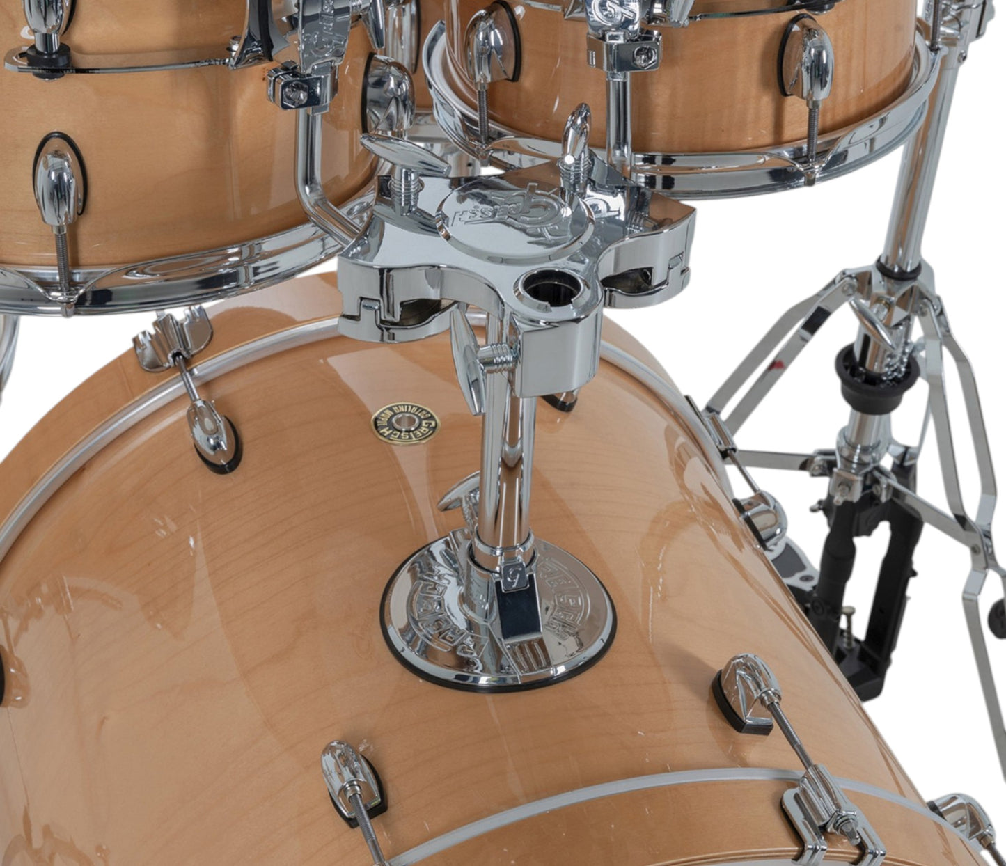 Gretsch Catalina Maple 20" 5-piece drum kit in Antique Maple – bass drum-mounted double tom holder