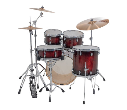 Gretsch Catalina Maple 20" 5-piece drum kit in Deep Cherry Burst – straight-on front view