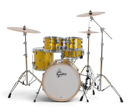 Gretsch Catalina Maple 20" 5-piece drum kit in Lemon Sparkle – bass drum-mounted double tom holder