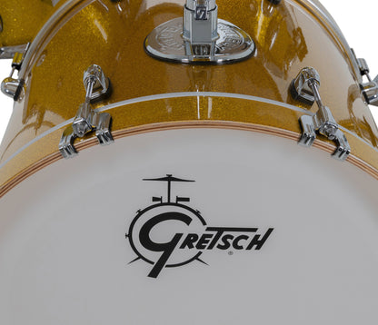 Gretsch Catalina Maple 20" 5-piece drum kit in Lemon Sparkle – rack tom and snare drum close-up