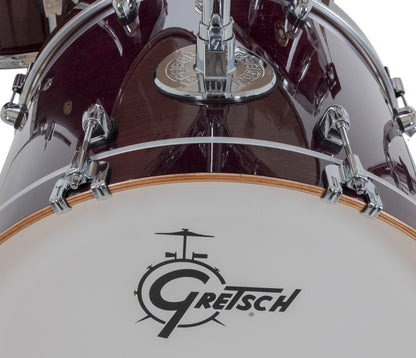 Gretsch Catalina Maple 20" 5-piece drum kit in Purple Gloss – overhead drumhead and shell detail