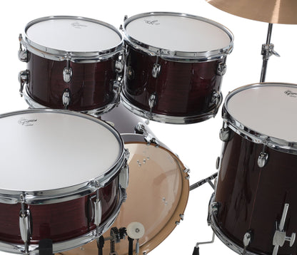 Gretsch Catalina Maple 20" 5-piece drum kit in Purple Gloss – matching bass drum hoop and claw detail