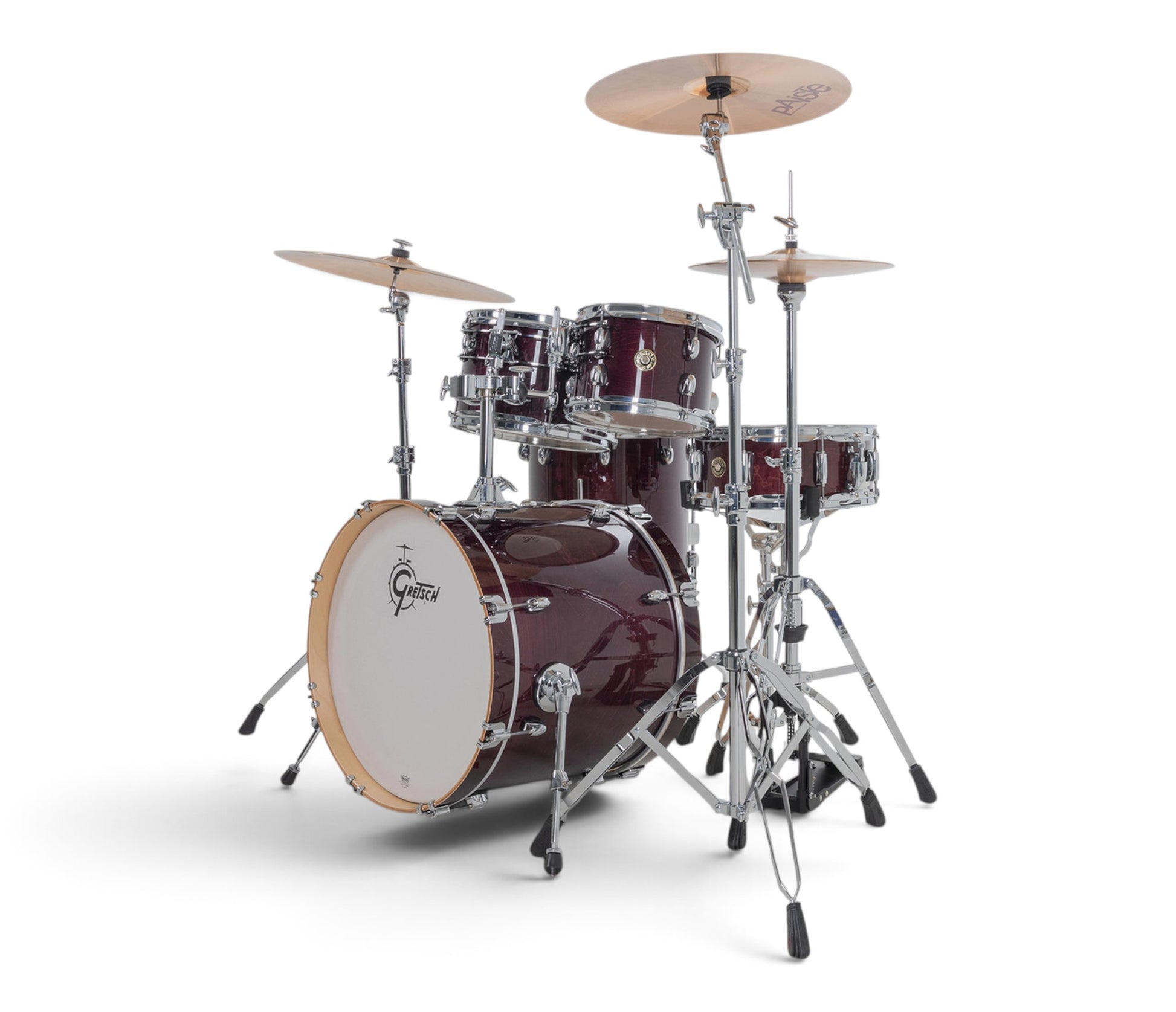 Gretsch Catalina Maple 20" 5-piece drum kit in Purple Gloss – three-quarter front view