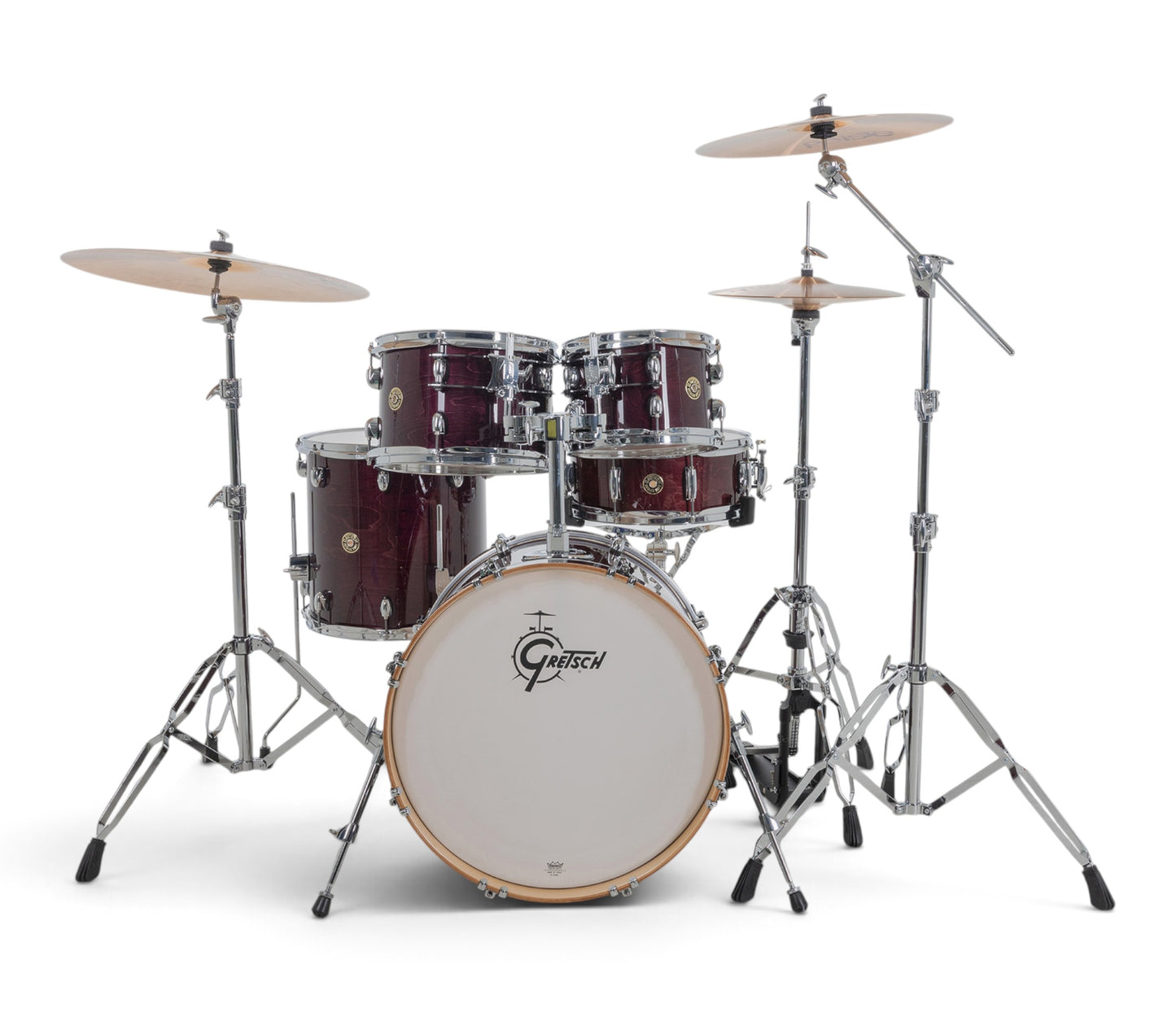 Gretsch Catalina Maple 20" 5-piece drum kit in Purple Gloss – straight-on front view