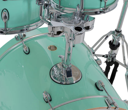 Gretsch Catalina Maple 20" 5-piece drum kit in Seafoam Green – GTS tom mounting system close-up