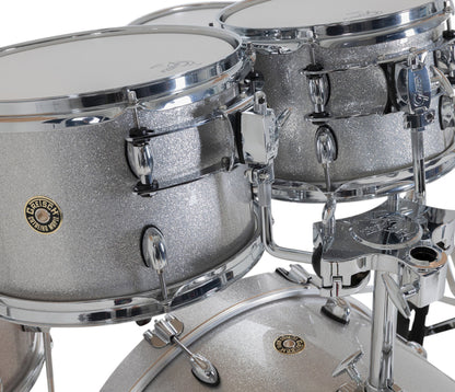 Gretsch Catalina Maple 20" 5-piece drum kit in Silver Sparkle – tom shell close-up
