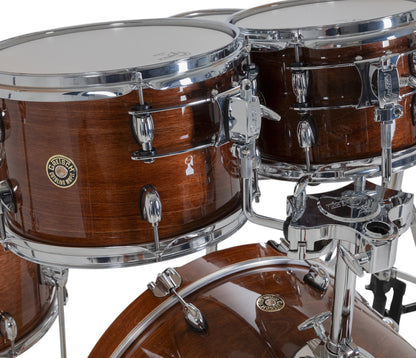 Gretsch Catalina Maple 20" 5-piece drum kit in Walnut Glaze – tom shell close-up
