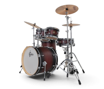 Gretsch Catalina Maple 20" 5-piece drum kit in Satin Deep Cherry Burst – three-quarter front view
