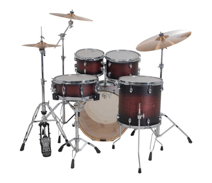 Gretsch Catalina Maple 20" 5-piece drum kit in Satin Deep Cherry Burst – straight-on front view