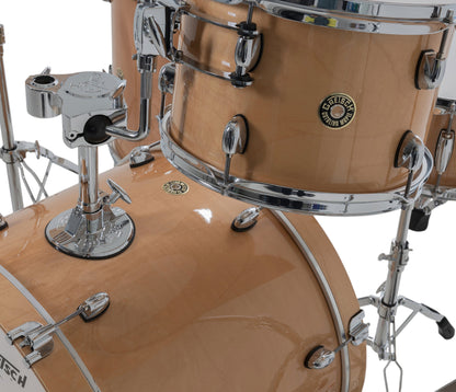 Gretsch Catalina Maple 22" 4-piece drum kit in Antique Maple – rack tom and GTS mount close-up