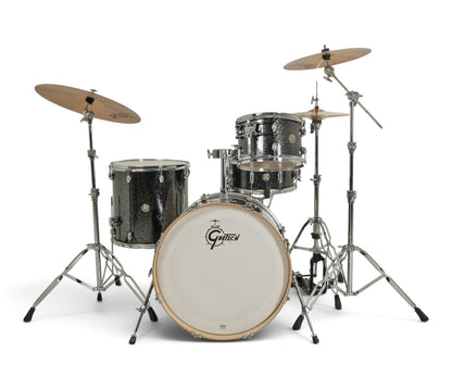 Gretsch Catalina Maple 22" 4-piece drum kit in Black Stardust – bass drum-mounted single tom holder