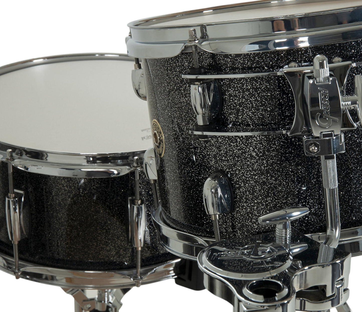 Gretsch Catalina Maple 22" 4-piece drum kit in Black Stardust – left three-quarter view