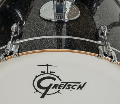 Gretsch Catalina Maple 22" 4-piece drum kit in Black Stardust – straight-on front view