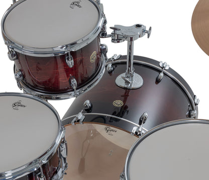 Gretsch Catalina Maple 22" 4-piece drum kit in Deep Cherry Burst – bass drum-mounted single tom holder