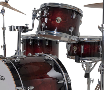Gretsch Catalina Maple 22" 4-piece drum kit in Deep Cherry Burst – left three-quarter view