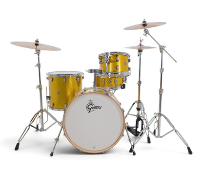 Gretsch Catalina Maple 22" 4-piece drum kit in Lemon Sparkle – left three-quarter view