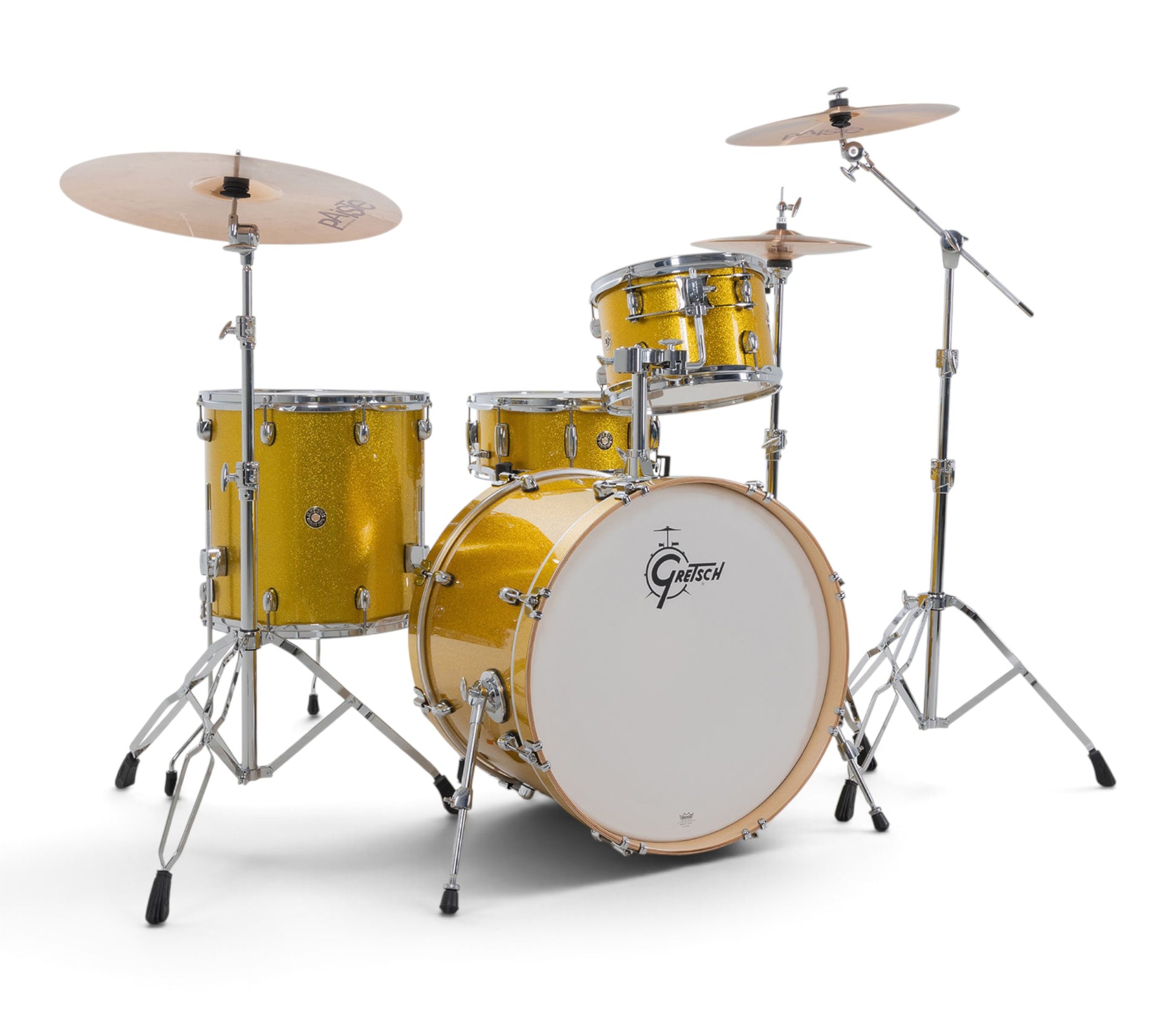 Gretsch Catalina Maple 22" 4-piece drum kit in Lemon Sparkle – straight-on front view