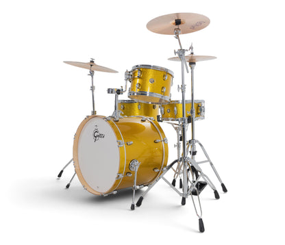 Gretsch Catalina Maple 22" 4-piece drum kit in Lemon Sparkle – right three-quarter view