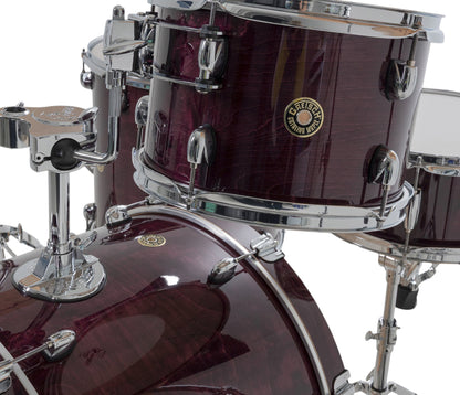 Gretsch Catalina Maple 22" 4-piece drum kit in Purple Gloss – rack tom and GTS mount close-up