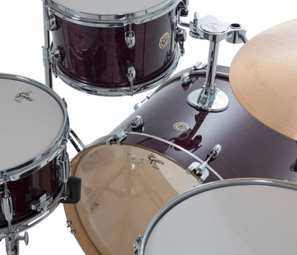 Gretsch Catalina Maple 22" 4-piece drum kit in Purple Gloss – overhead drumhead and shell detail