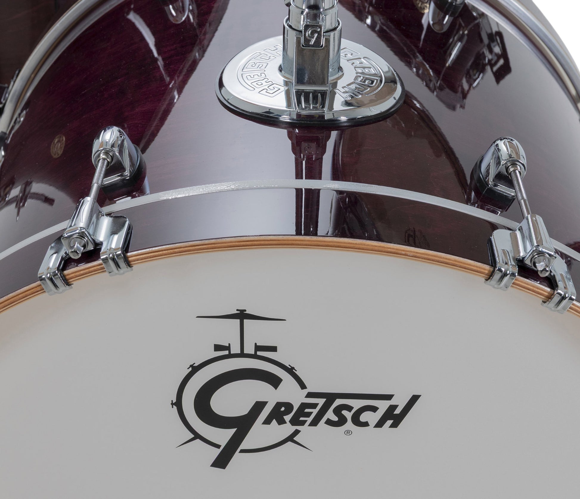 Gretsch Catalina Maple 22" 4-piece drum kit in Purple Gloss – straight-on front view
