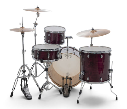 Gretsch Catalina Maple 22" 4-piece drum kit in Purple Gloss – rack tom and snare drum close-up