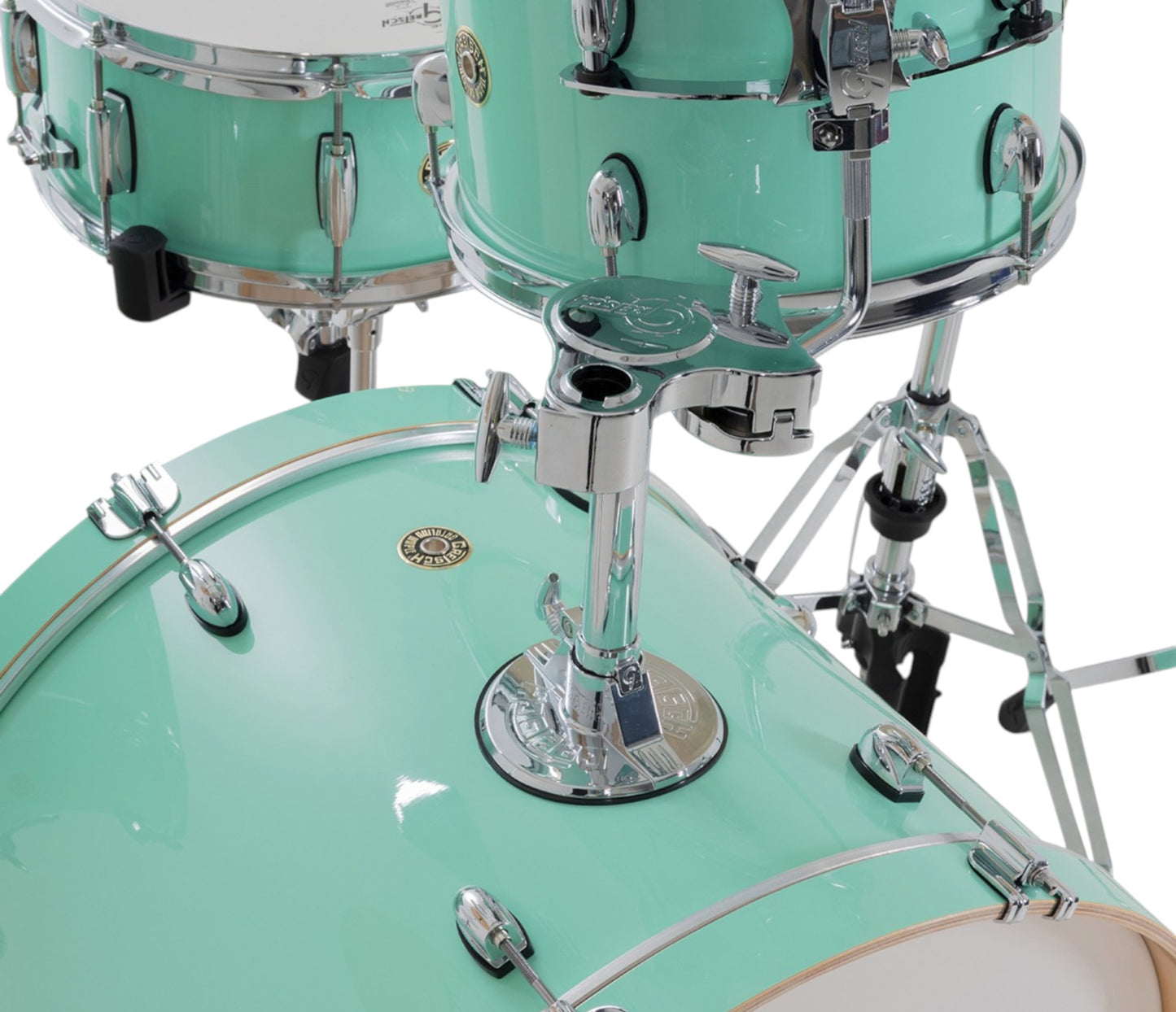 Gretsch Catalina Maple 22" 4-piece drum kit in Seafoam Green – straight-on front view