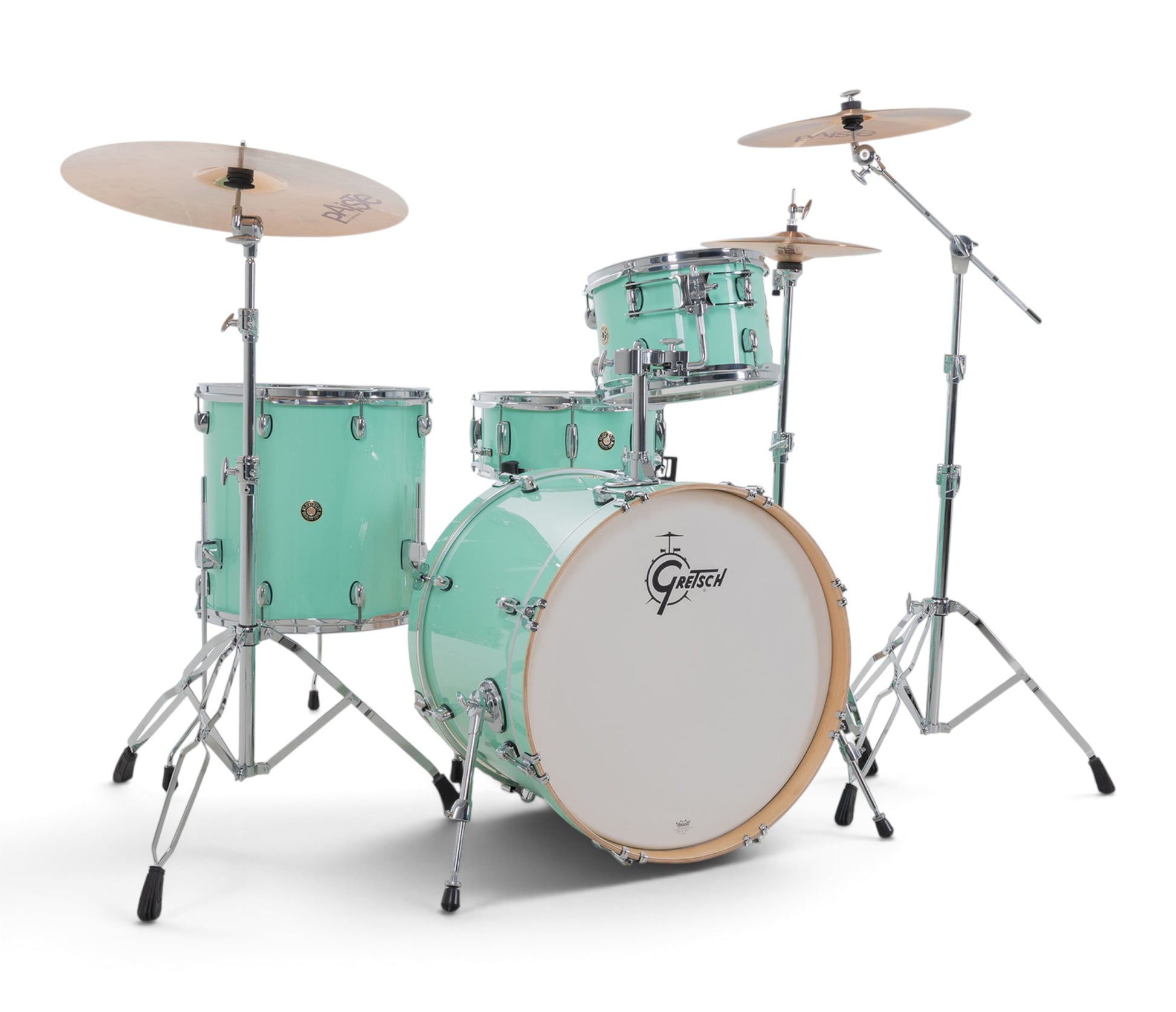 Gretsch Catalina Maple 22" 4-piece drum kit in Seafoam Green – right three-quarter view