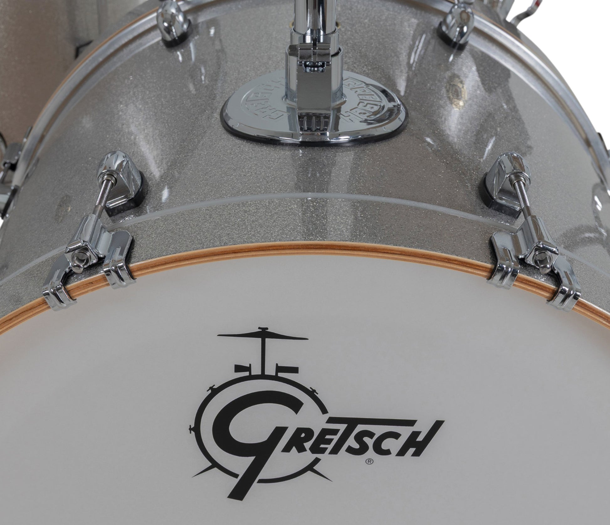Gretsch Catalina Maple 22" 4-piece drum kit in Silver Sparkle – bass drum-mounted single tom holder