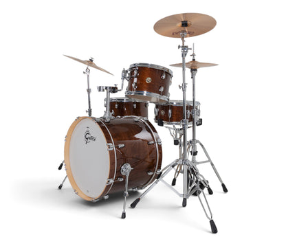 Gretsch Catalina Maple 22" 4-piece drum kit in Walnut Glaze – right three-quarter view