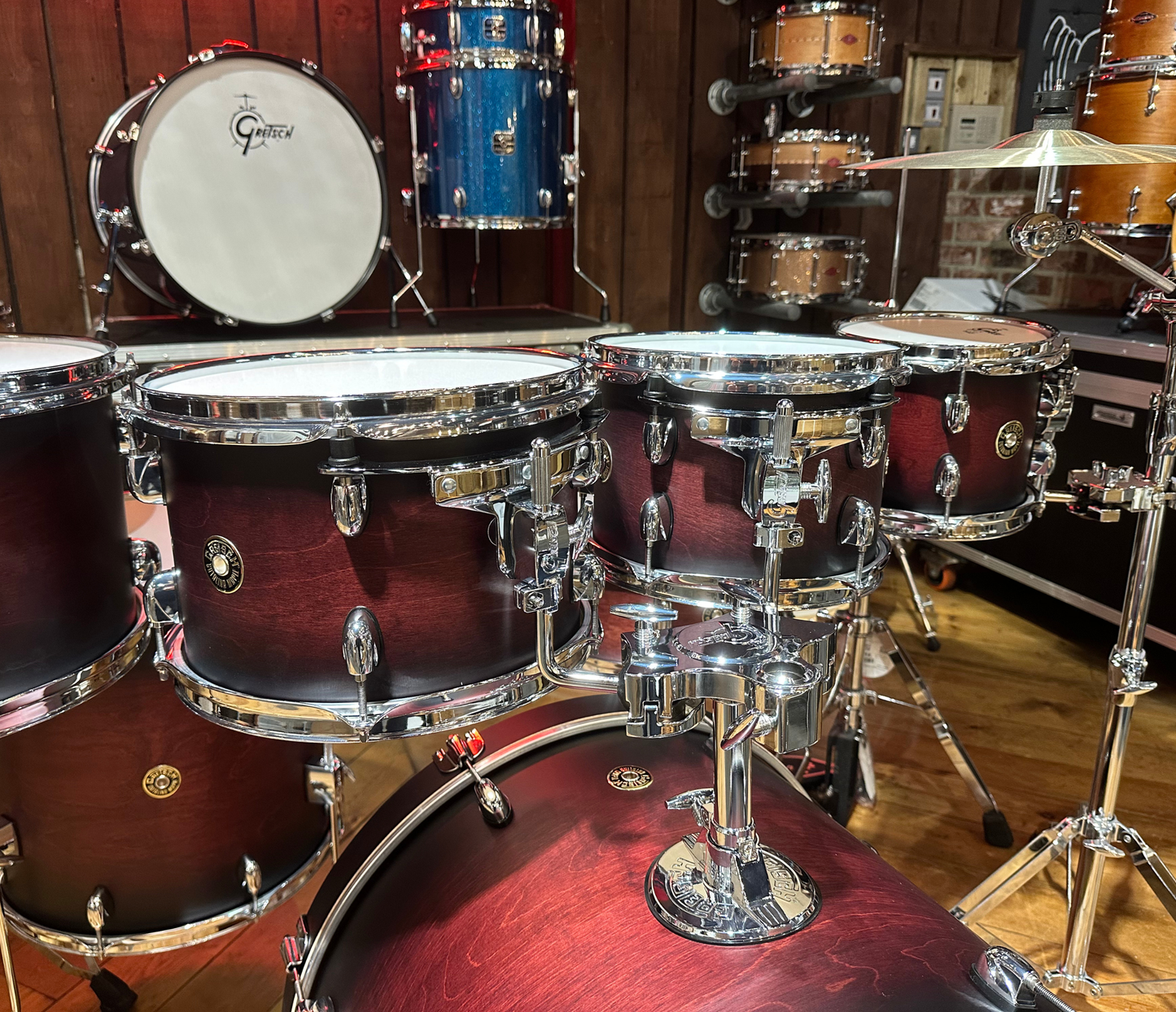 Gretsch Catalina Maple 22" 7-Piece Shell Pack In Satin Deep Cherry Burst