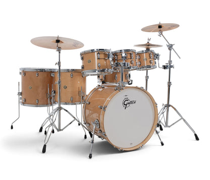 Gretsch Catalina Maple 22" 7-piece drum kit in Antique Maple – left three-quarter view